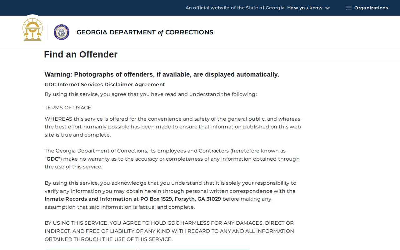 McDuffie County projected release date GDC offender query
